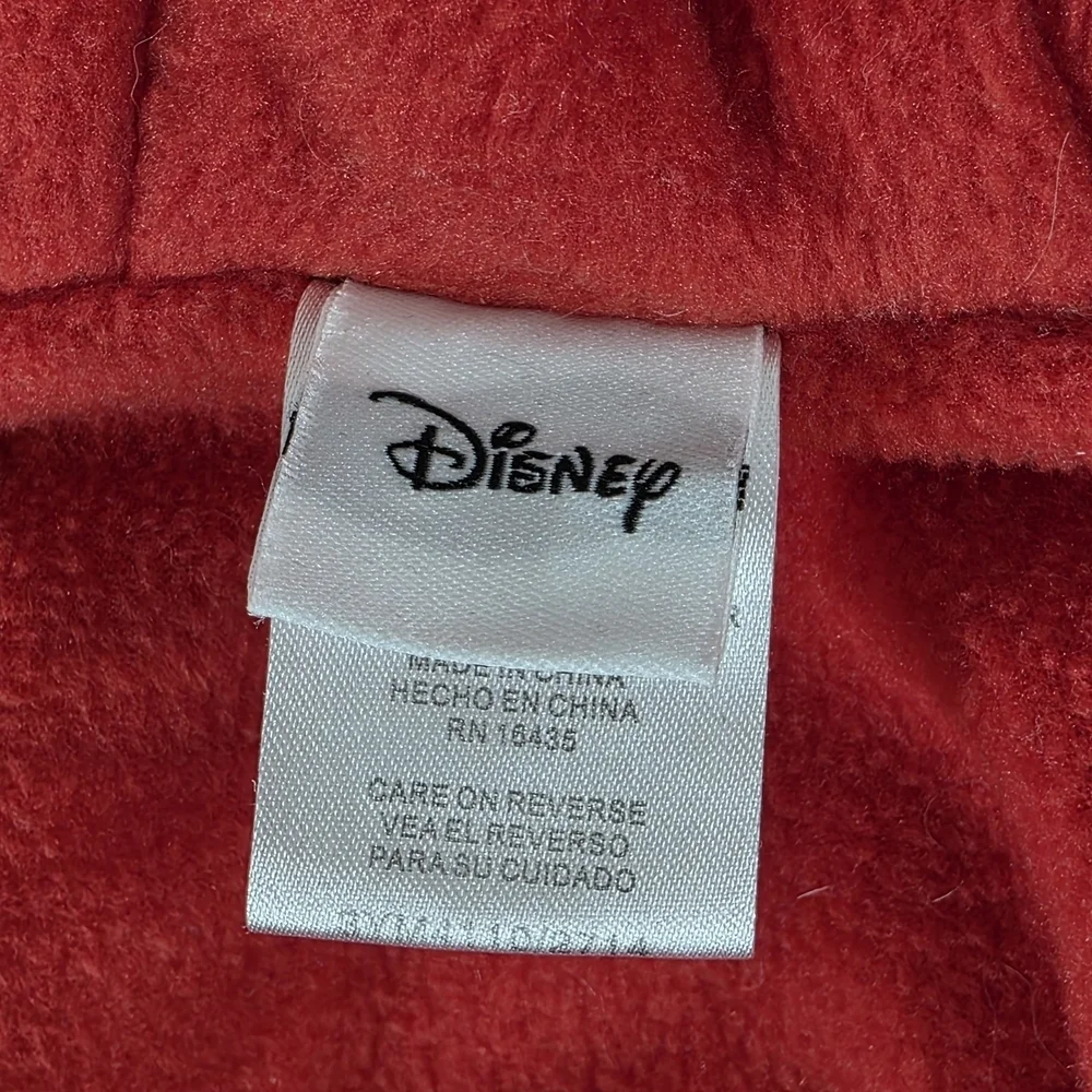 Disney Mickey Mouse Toddler Hooded Puffer Vest 3T Black Red Fleece Lined